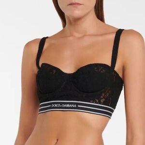 Dolce & Gabbana Black Floral Lace Bralette